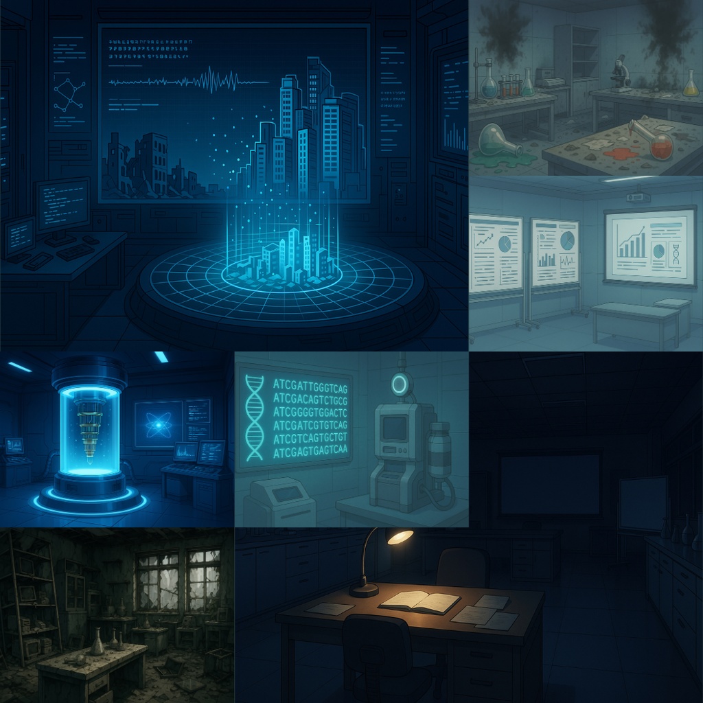 厳選|【TRPG背景素材】ニッチな研究所パック|25枚|分析室・培養液・研究発表・廃墟・反応炉・通信解析・AIロボット・ウイルス兵器・テレポーテーション・etc