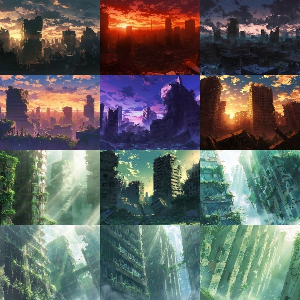 【TRPG背景素材】終末世界_126枚|アポカリプス・ビル・街並み・火事・爆発・教会・神社・廃屋・廃船・遊園地