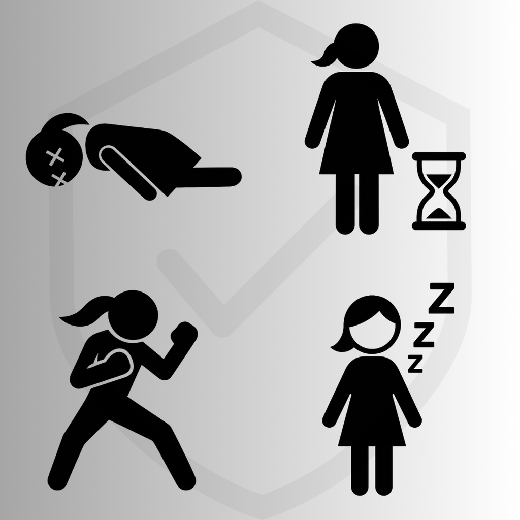 【透過済20点】女性ピクトグラム【png】ニッチな素材集|アナウンス・レベルアップ・セーブポイント・待機中・探索中・魔法詠唱中etc