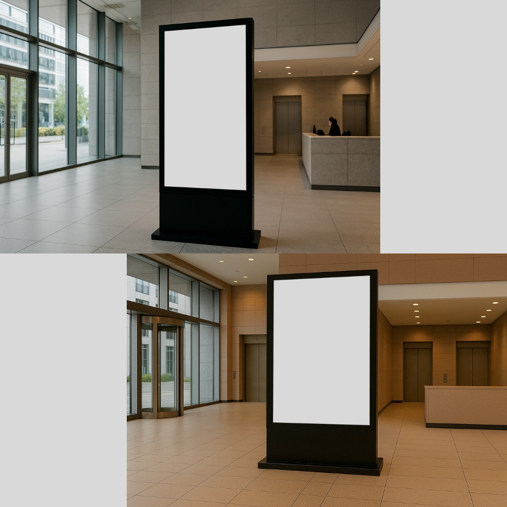 【透過素材】枠だけ透過した部屋背景20枚|広告枠・サイネージ広告・モニター透過・大型ビジョン