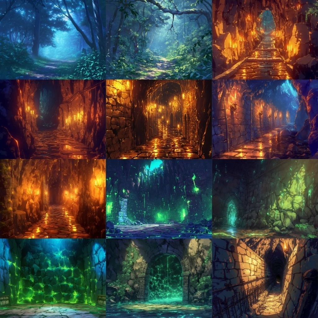 【TRPG背景素材】怪しい島パック140枚|森・海・桟橋・地下通路・地下洞窟・祭壇・空・地図・時計・鍵・部屋・小屋・本・壁画