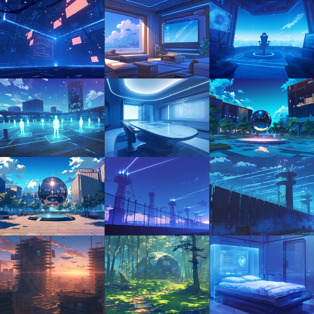 【TRPG背景素材】近未来パック60枚|研究所・サイバールーム・近未来都市・部屋・セキュリティー施設・物体
