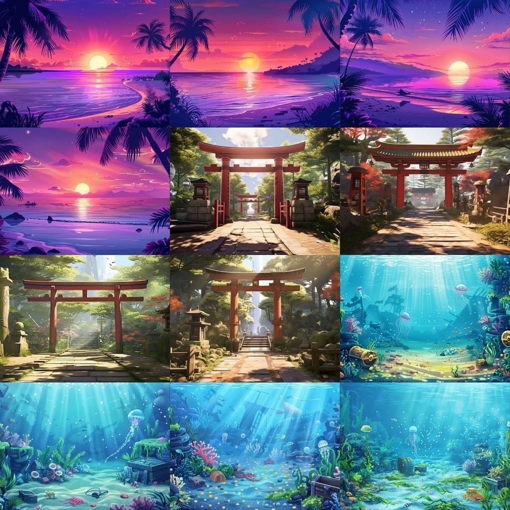 【フリー素材】夏パック232枚|無料の背景素材