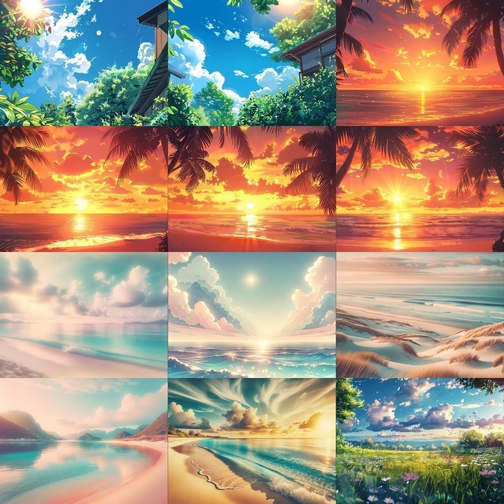 【フリー素材】夏パック232枚|無料の背景素材