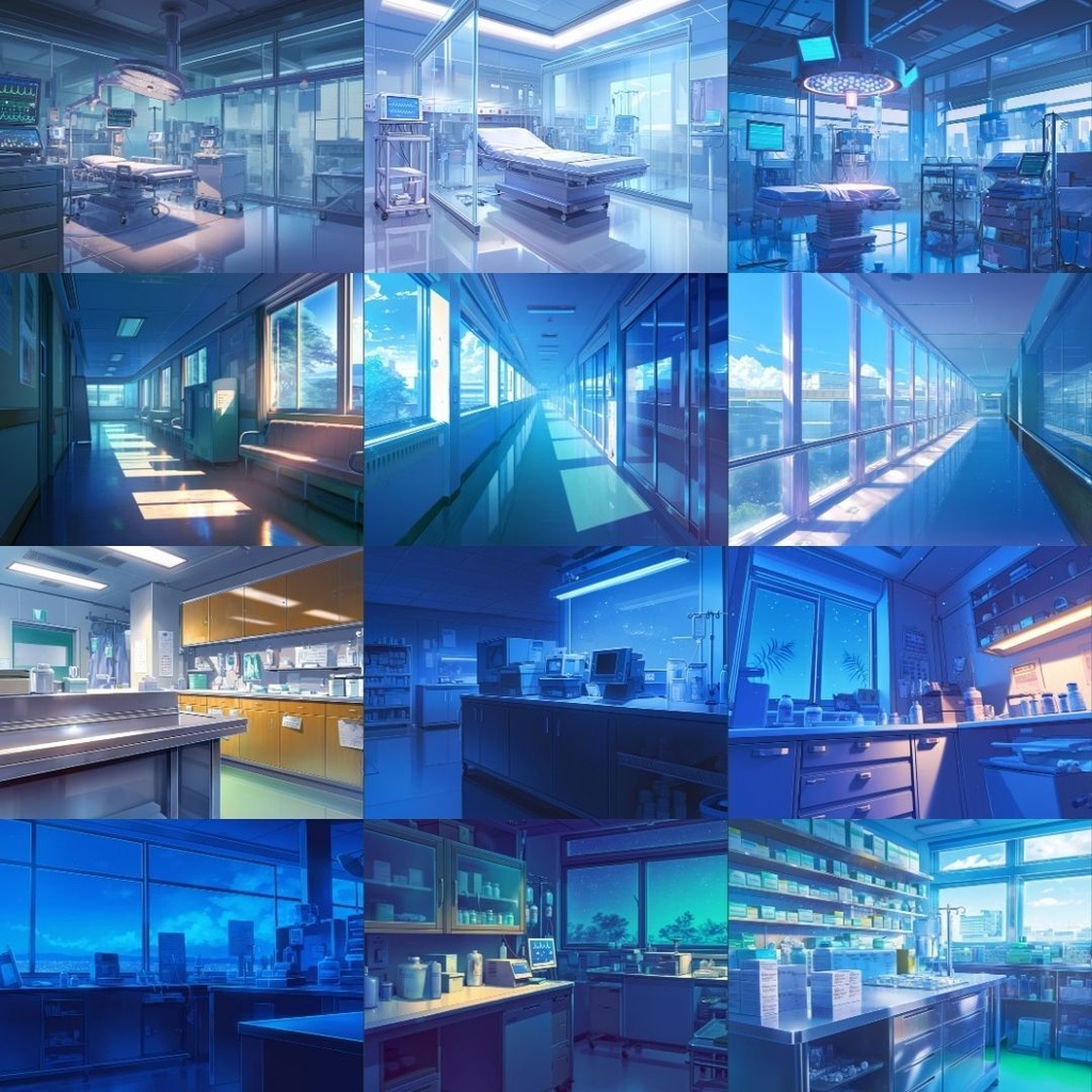 【TRPG背景素材】病院100枚|病室・外観・休憩室・院長室・研究室・資料室