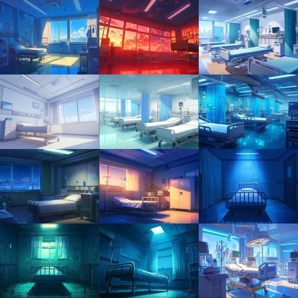 【TRPG背景素材】病院100枚|病室・外観・休憩室・院長室・研究室・資料室