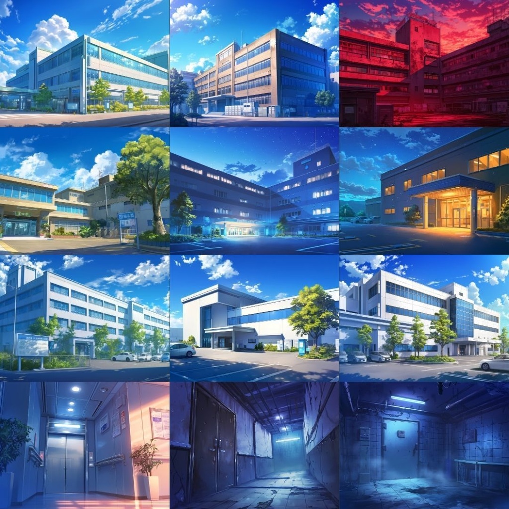 【TRPG背景素材】病院100枚|病室・外観・休憩室・院長室・研究室・資料室