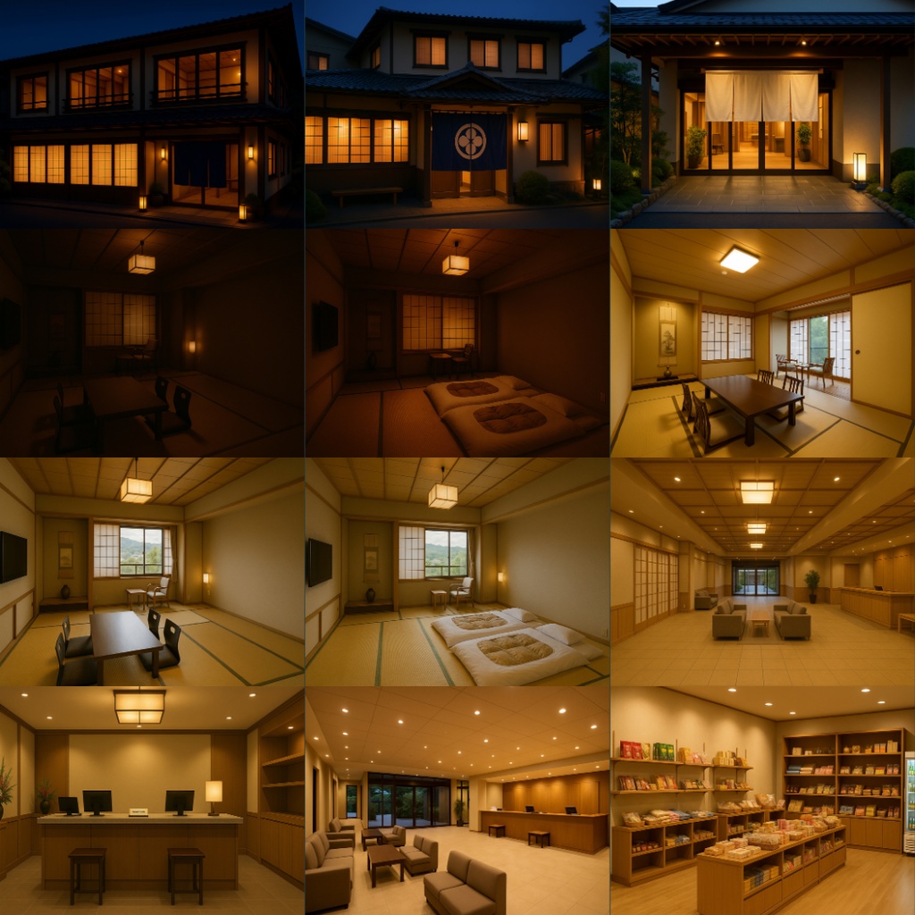 厳選|【TRPG背景素材】旅館パック|客室・外観・露天風呂・廊下・エントランス・カラオケボックスetc