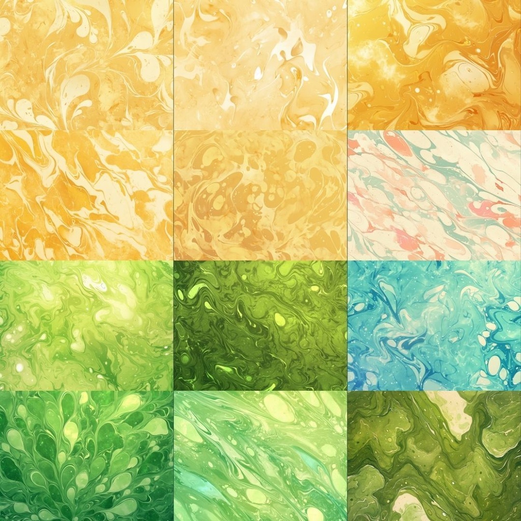 【素材集】マーブル模様250枚|赤・ピンク・オレンジ・緑・青・紫・白・黒