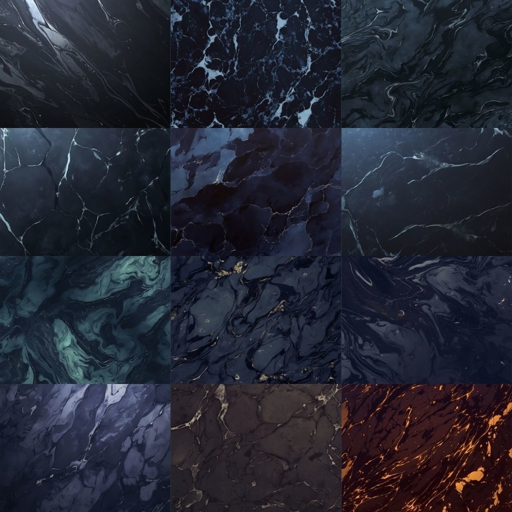 【素材集】マーブル模様250枚|赤・ピンク・オレンジ・緑・青・紫・白・黒