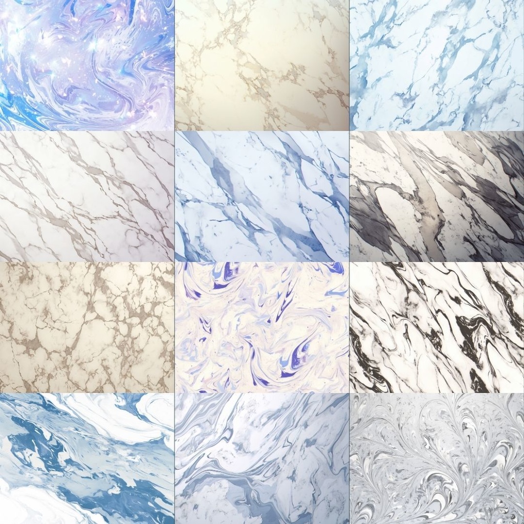 【素材集】マーブル模様250枚|赤・ピンク・オレンジ・緑・青・紫・白・黒