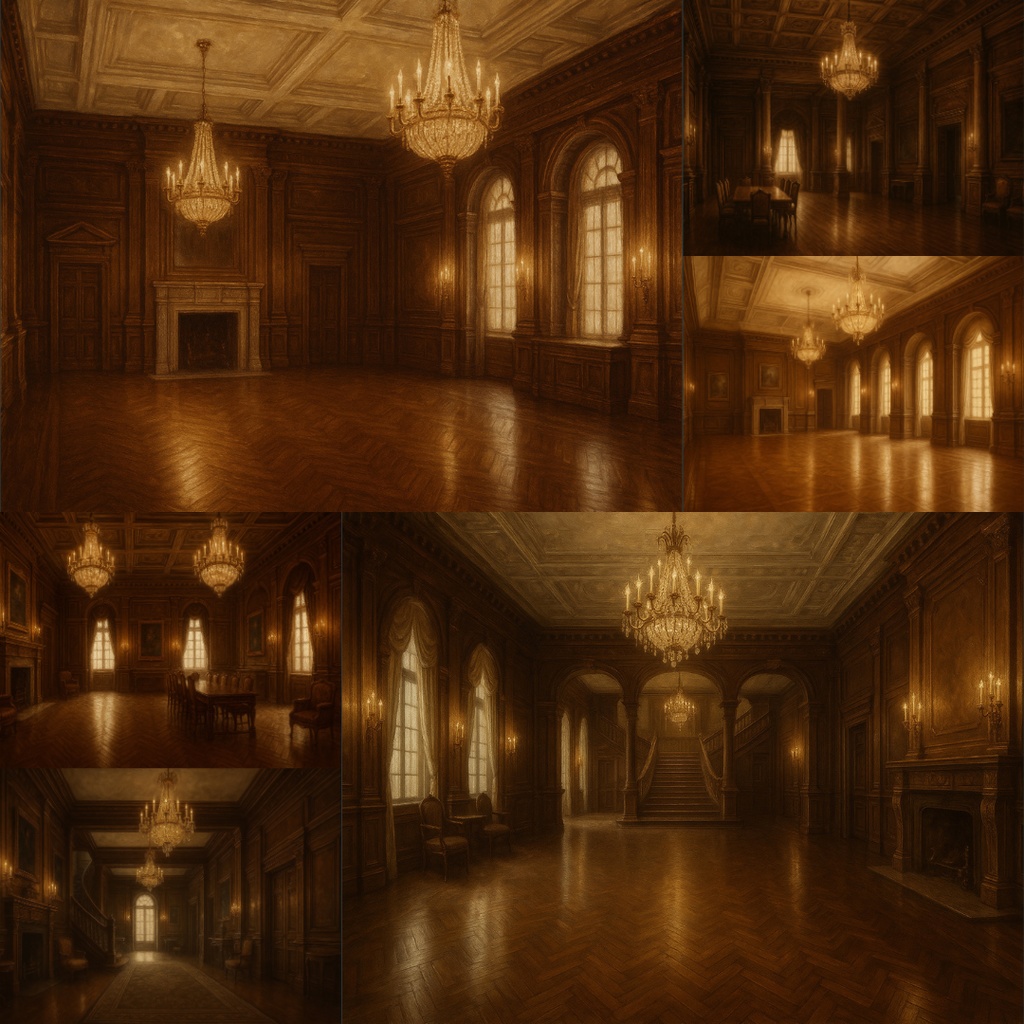 厳選【TRPG背景素材】クラシックな洋館|部屋・大広間・廊下・寝室・書斎