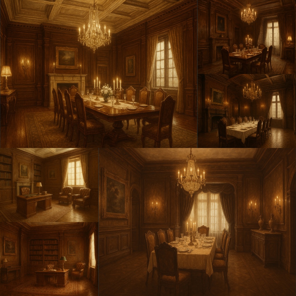 厳選【TRPG背景素材】クラシックな洋館|部屋・大広間・廊下・寝室・書斎