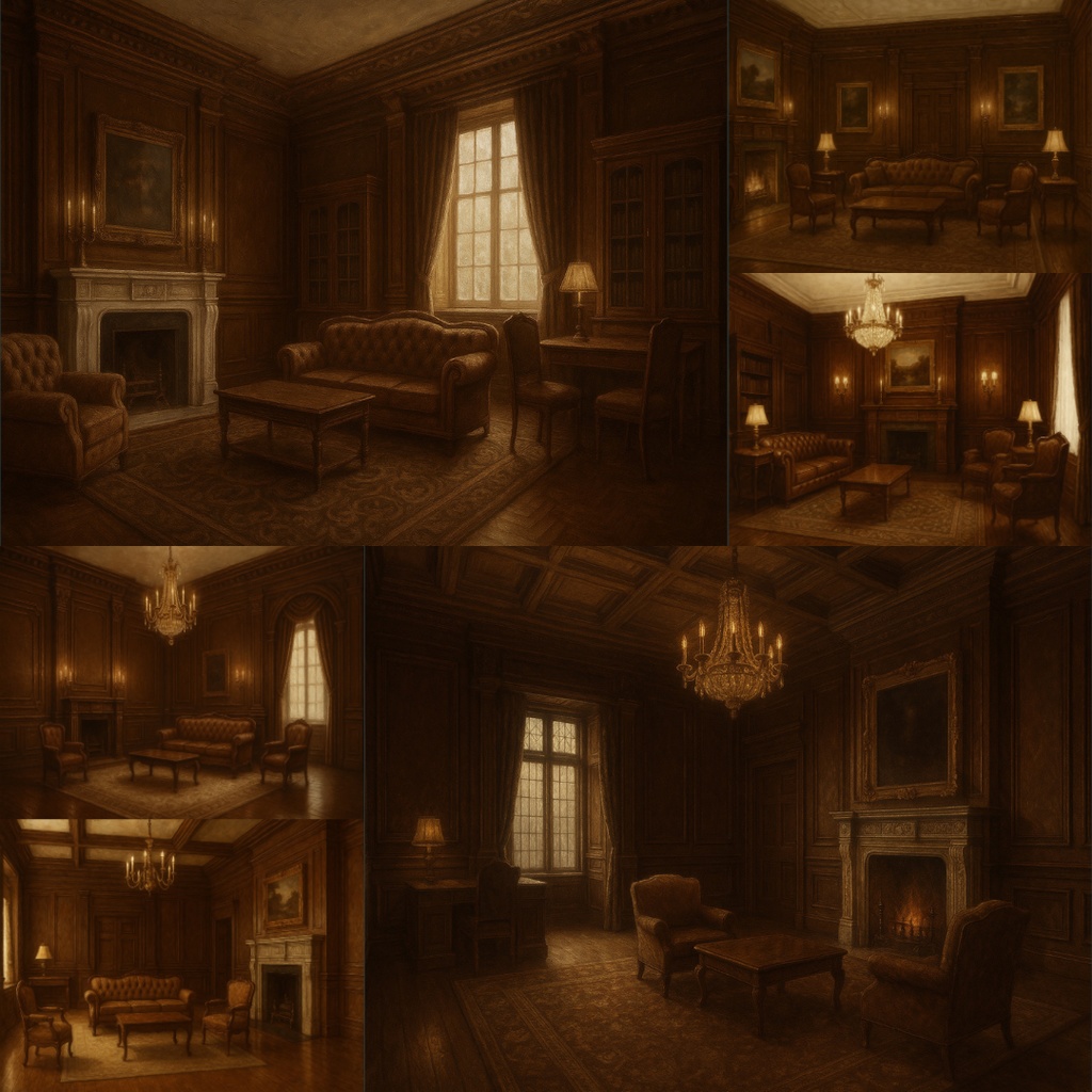 厳選【TRPG背景素材】クラシックな洋館|部屋・大広間・廊下・寝室・書斎