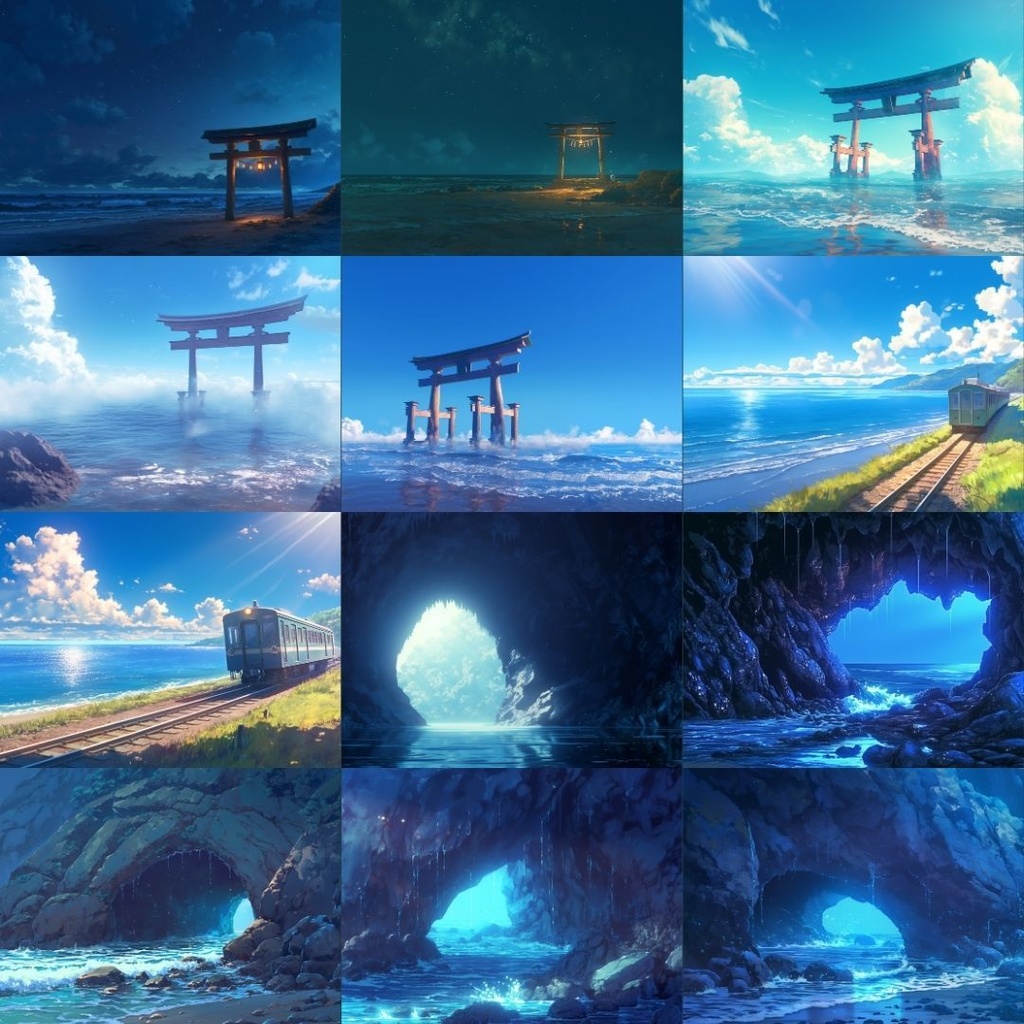 【TRPG背景素材】海パック160枚|海中・深海・南国・鳥居・洞窟・桟橋・海辺etc