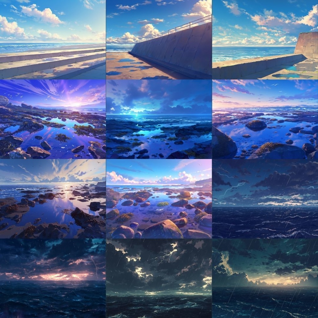 【TRPG背景素材】海パック160枚|海中・深海・南国・鳥居・洞窟・桟橋・海辺etc