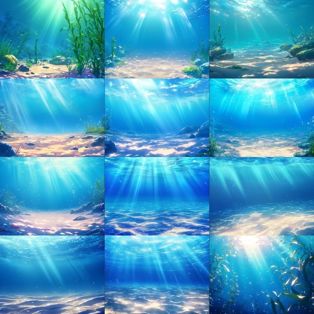 【TRPG背景素材】海パック160枚|海中・深海・南国・鳥居・洞窟・桟橋・海辺etc