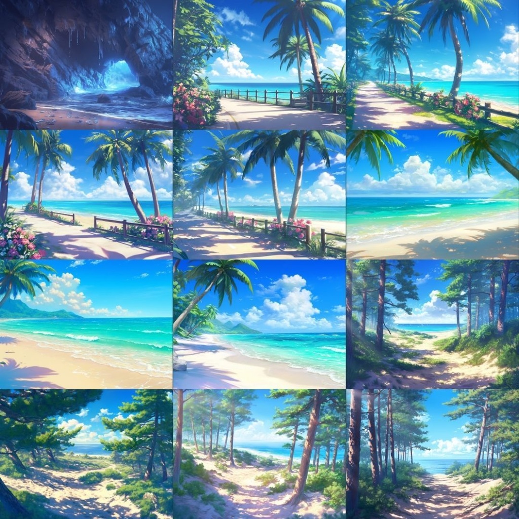 【TRPG背景素材】海パック160枚|海中・深海・南国・鳥居・洞窟・桟橋・海辺etc