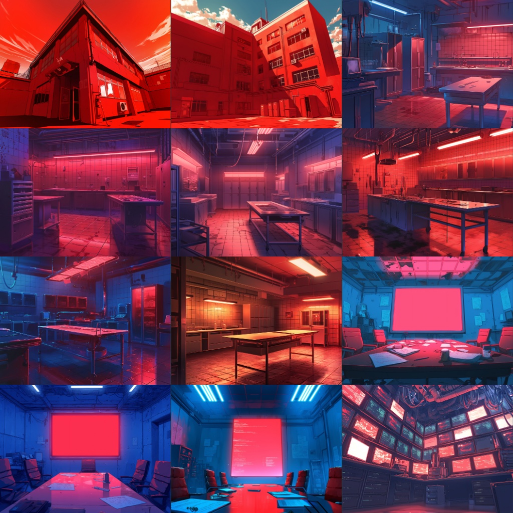 【TRPG背景素材】赤の研究所60枚|研究室・培養槽・解剖室etc