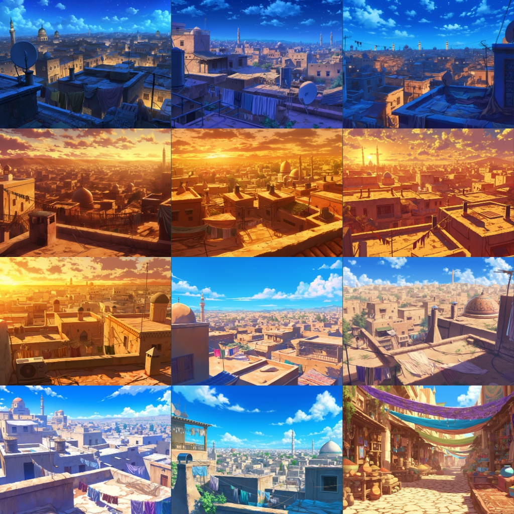 【TRPG背景素材】中東風80枚|宮殿・城・街並み・部屋etc