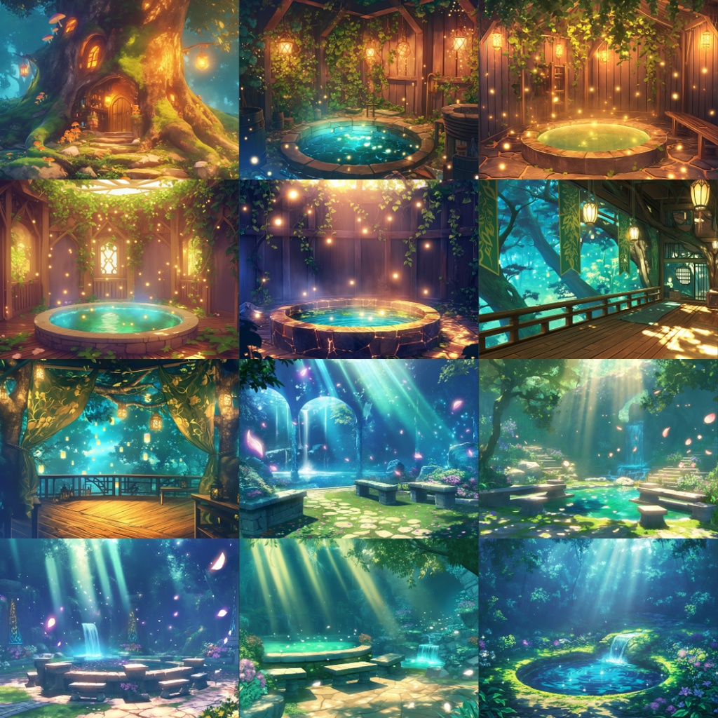 【TRPG背景素材】エルフの森_80枚|森・草原・村・家etc