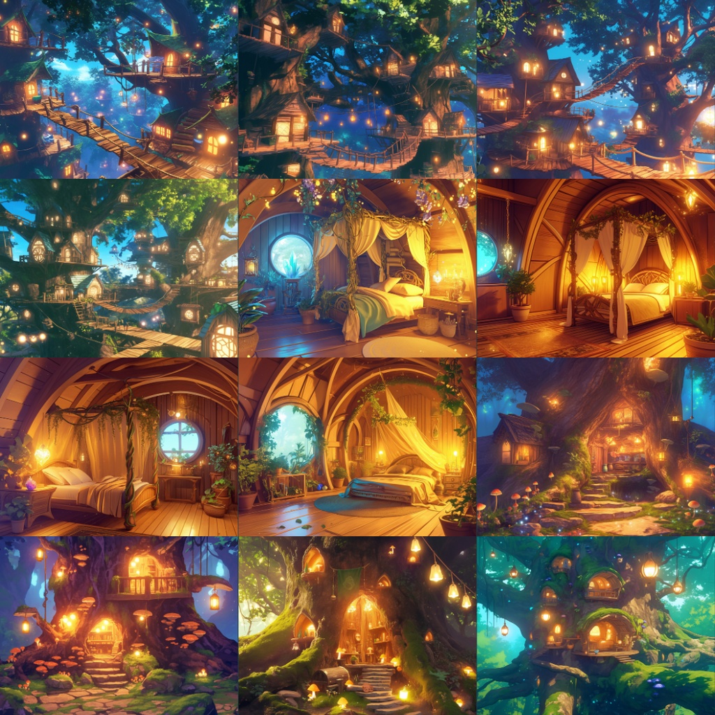 【TRPG背景素材】エルフの森_80枚|森・草原・村・家etc