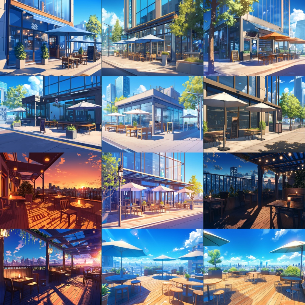 【TRPG背景素材】カフェ100枚|都会・喫茶店・森の中・海辺・アンティークetc