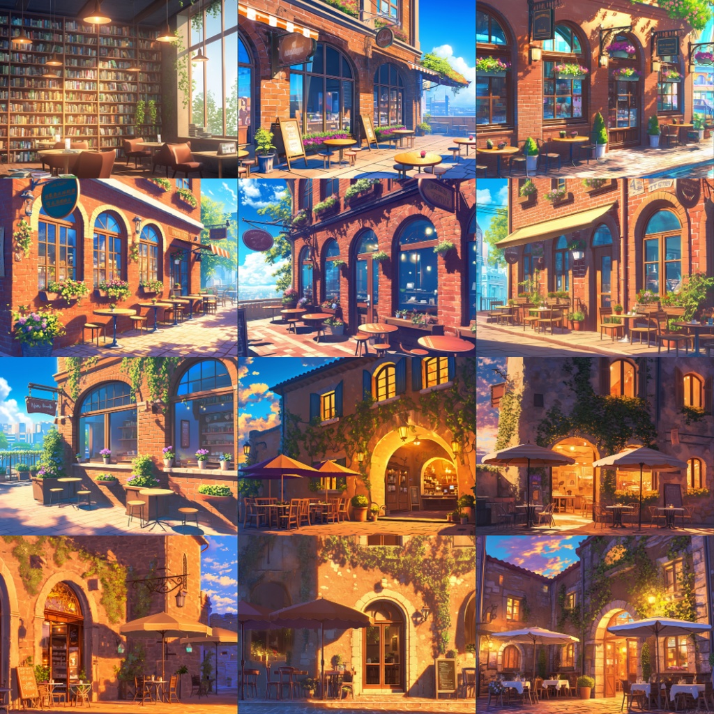 【TRPG背景素材】カフェ100枚|都会・喫茶店・森の中・海辺・アンティークetc