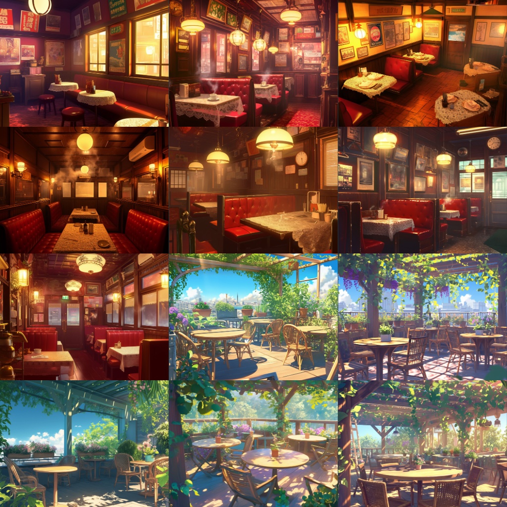 【TRPG背景素材】カフェ100枚|都会・喫茶店・森の中・海辺・アンティークetc