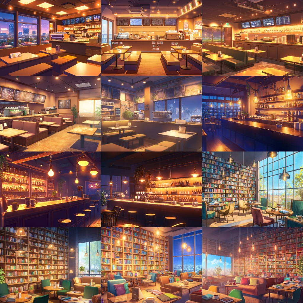 【TRPG背景素材】カフェ100枚|都会・喫茶店・森の中・海辺・アンティークetc