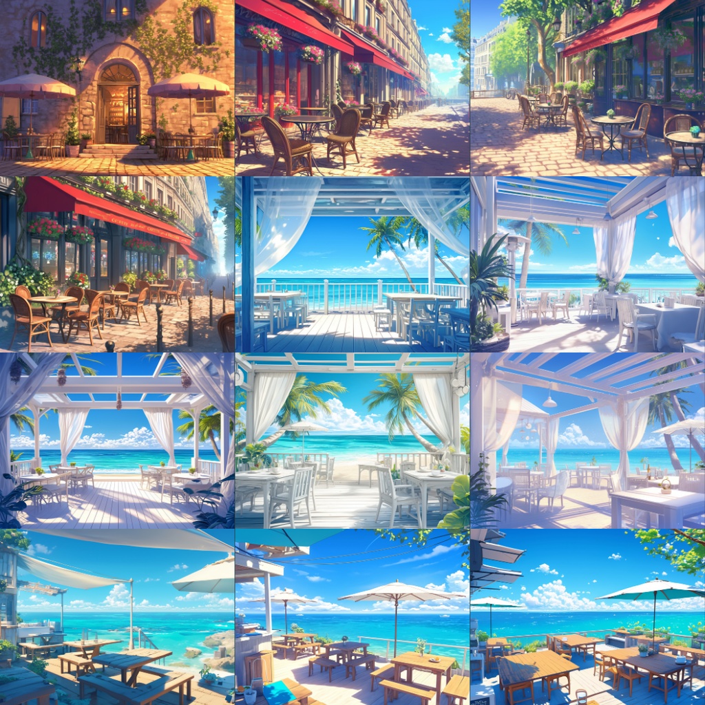 【TRPG背景素材】カフェ100枚|都会・喫茶店・森の中・海辺・アンティークetc