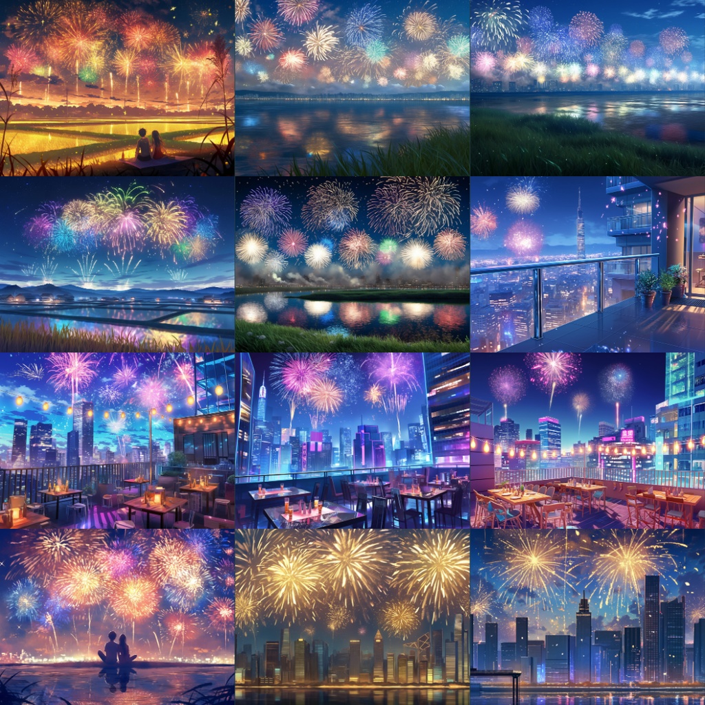 【TRPG背景素材】花火大会150枚|花火・祭り・神社・盆踊りetc