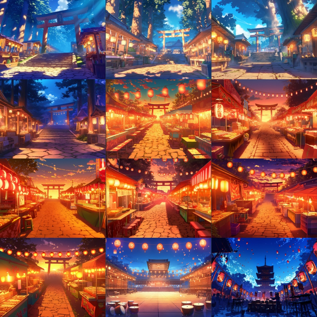 【TRPG背景素材】花火大会150枚|花火・祭り・神社・盆踊りetc