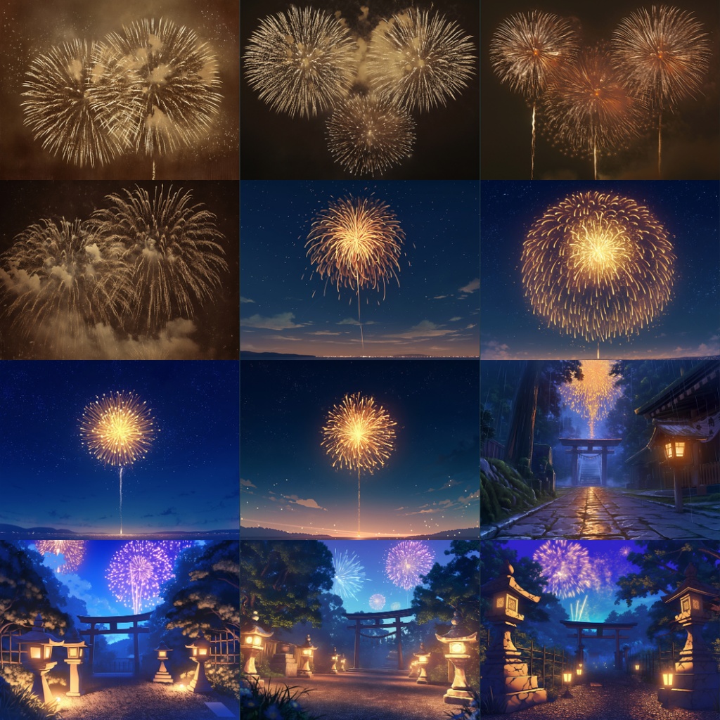 【TRPG背景素材】花火大会150枚|花火・祭り・神社・盆踊りetc
