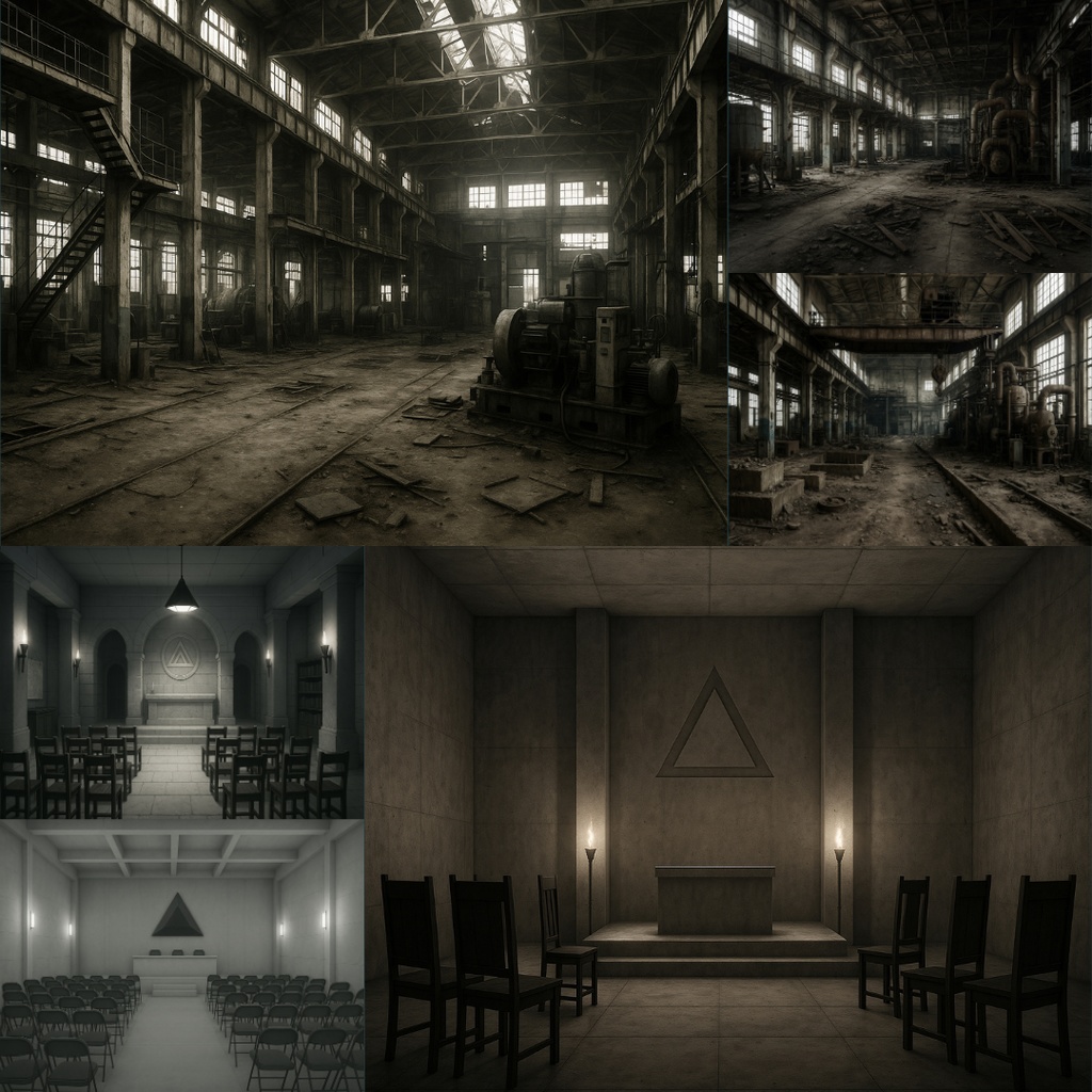 【TRPG背景素材】ダークな世界観63枚|ショッピングモール・深夜コンビニ・廃工場・地下道・研究所・教室・コインランドリー・地下鉄etc