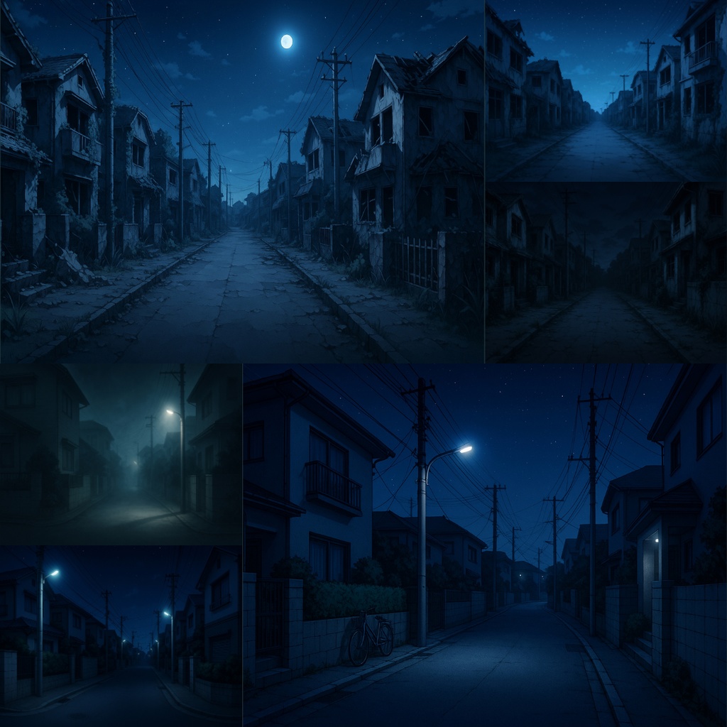 【TRPG背景素材】不穏な通学パック69枚|駐輪場・通学路・空き地・無人駅・校門・住宅街・バス停・無人電車etc