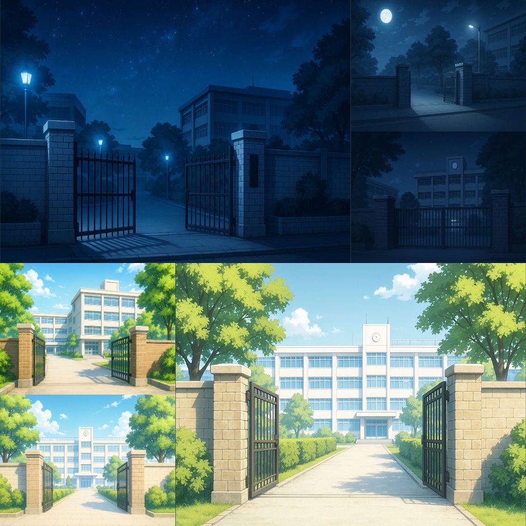 【TRPG背景素材】不穏な通学パック69枚|駐輪場・通学路・空き地・無人駅・校門・住宅街・バス停・無人電車etc