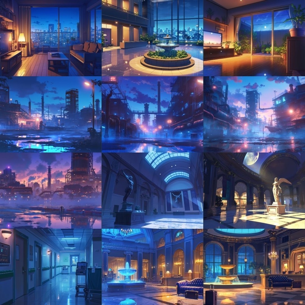 【TRPG背景素材】夜/夜景155枚|ファンタジー・ホラー・日常・施設・風景etc