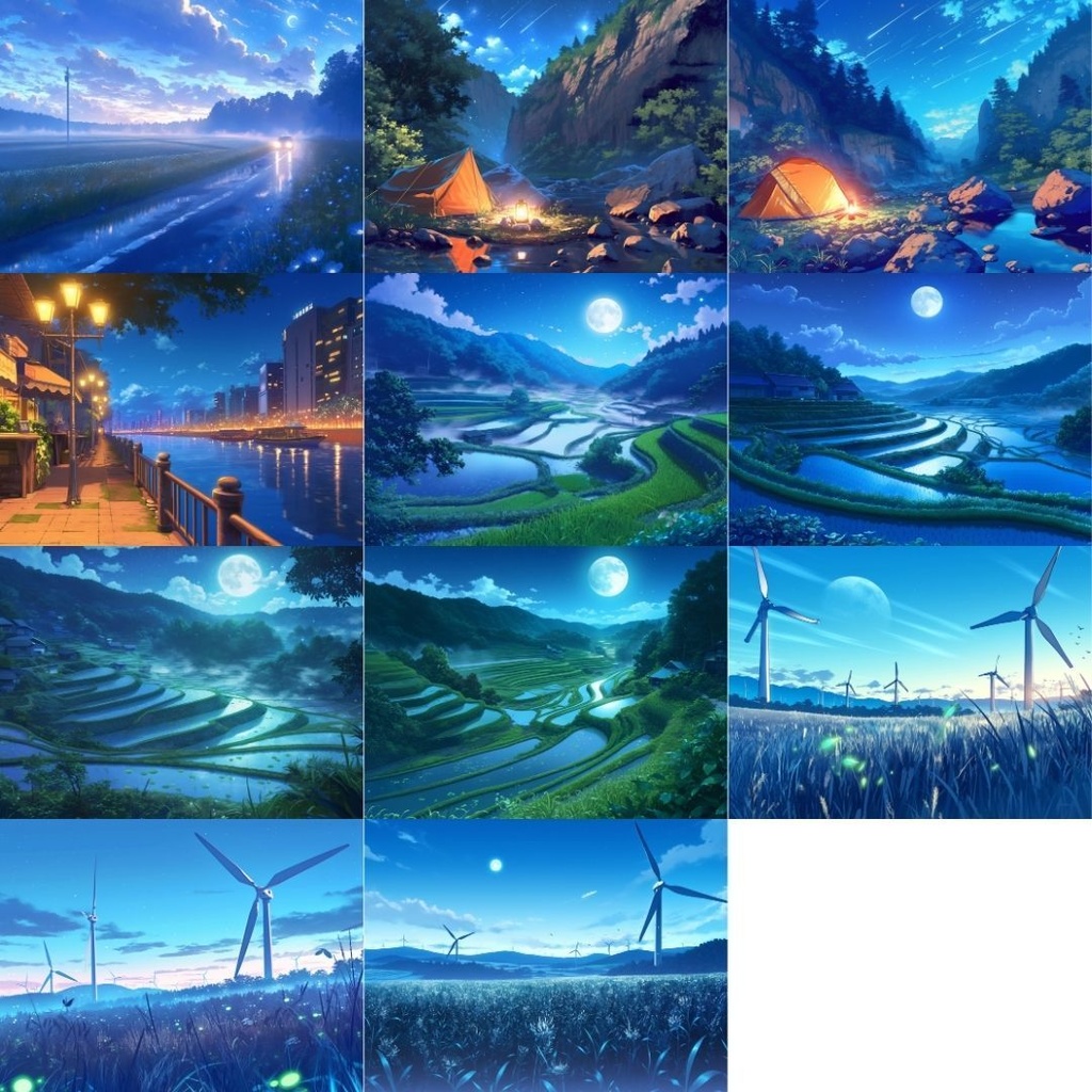 【TRPG背景素材】夜/夜景155枚|ファンタジー・ホラー・日常・施設・風景etc