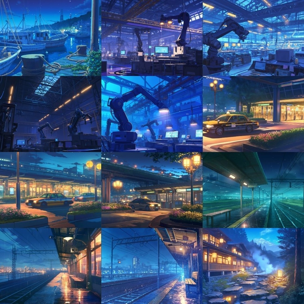 【TRPG背景素材】夜/夜景155枚|ファンタジー・ホラー・日常・施設・風景etc