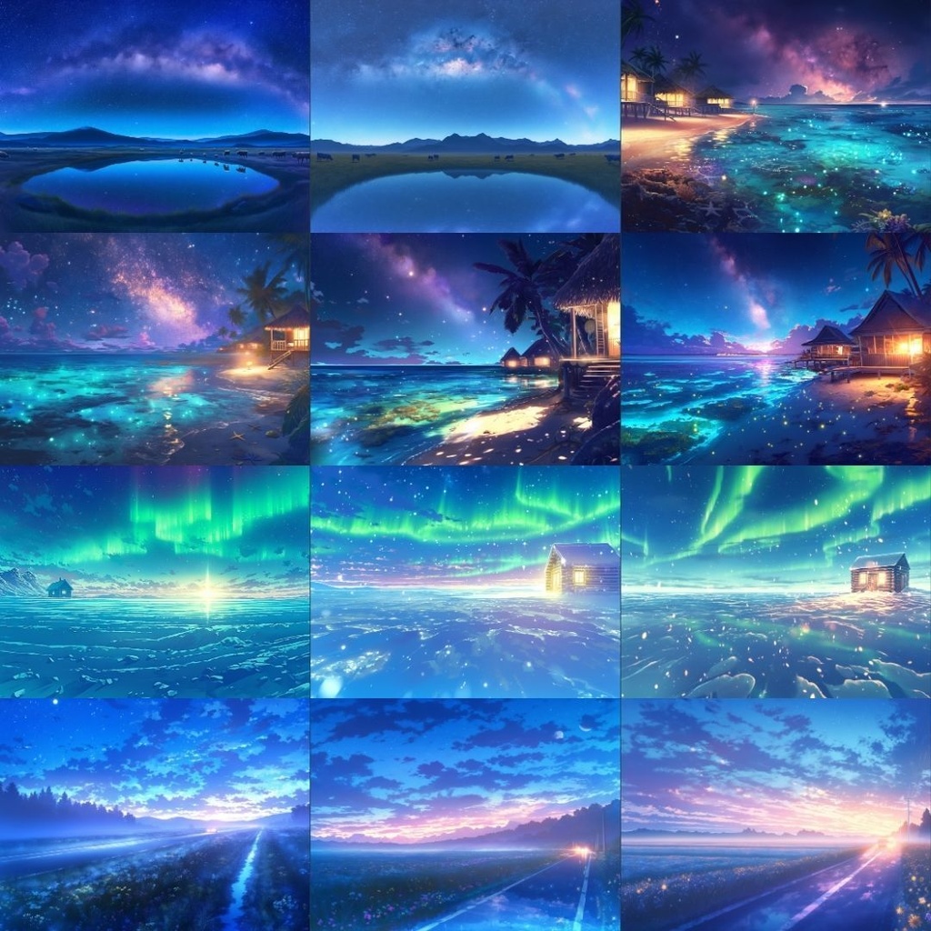 【TRPG背景素材】夜/夜景155枚|ファンタジー・ホラー・日常・施設・風景etc