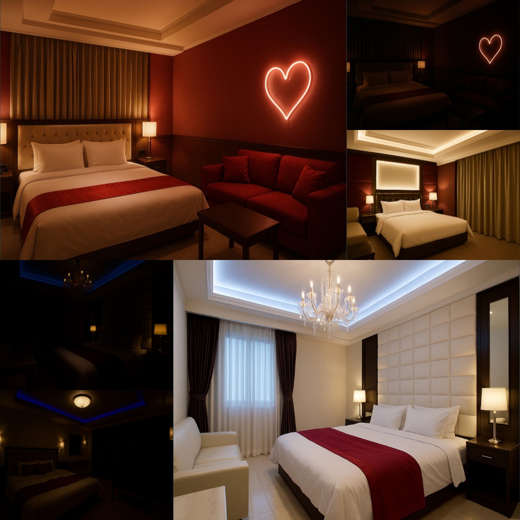 厳選【TRPG背景素材】ラブホテル54枚|部屋・廊下・お風呂・ロビー・天井鏡・ベッド