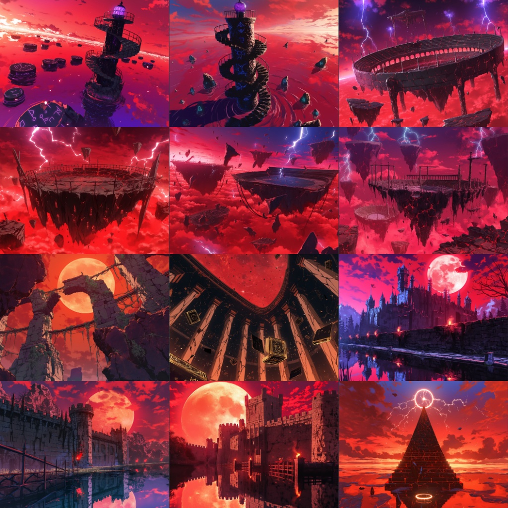 【TRPG背景素材】真紅な空110枚|ファンタジー・施設・風景etc