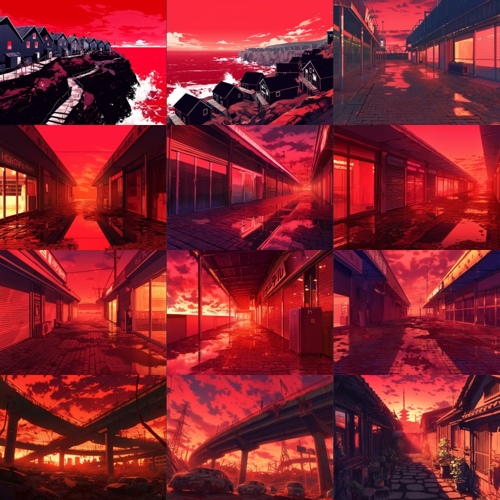 【TRPG背景素材】真紅な空110枚|ファンタジー・施設・風景etc