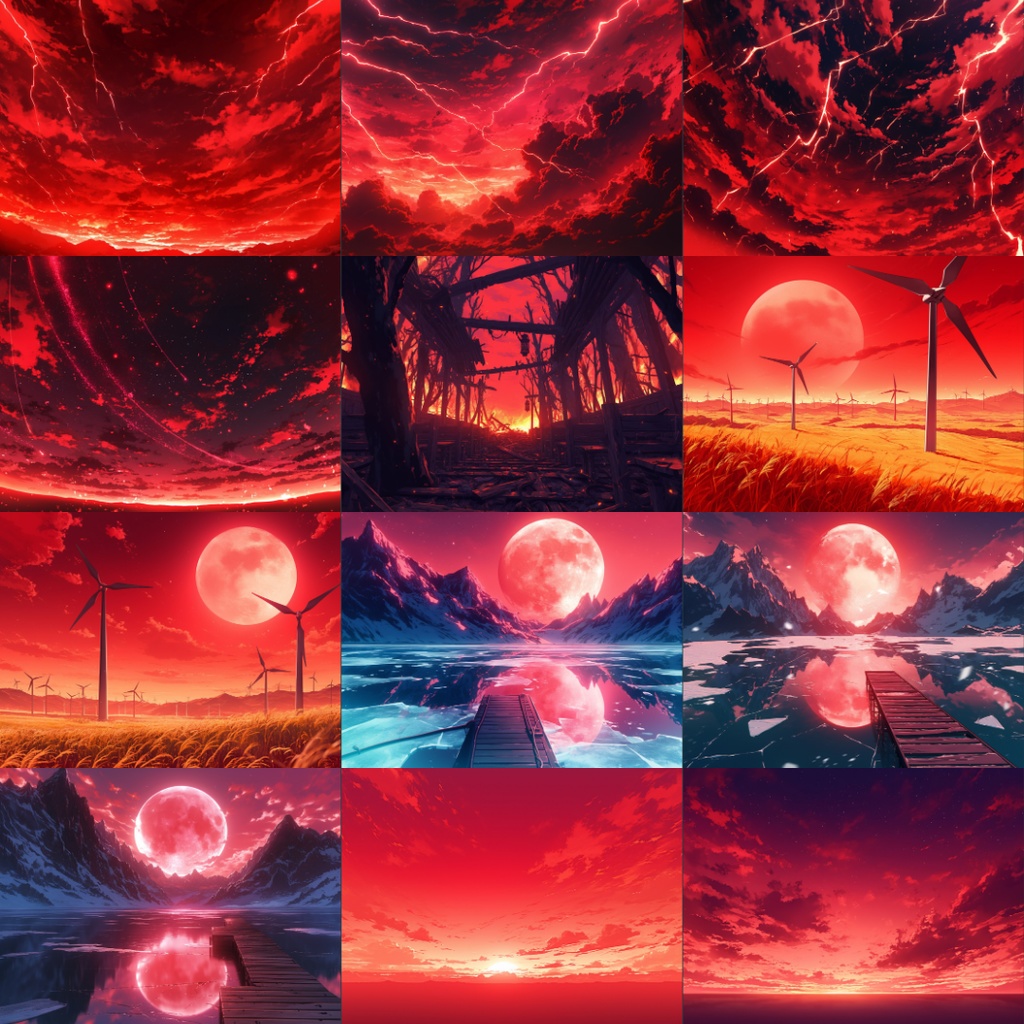 【TRPG背景素材】真紅な空110枚|ファンタジー・施設・風景etc