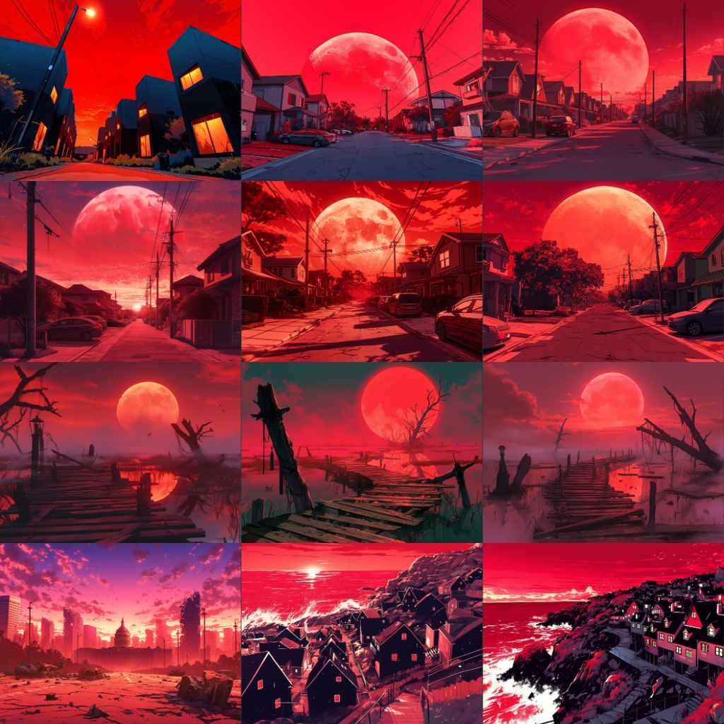 【TRPG背景素材】真紅な空110枚|ファンタジー・施設・風景etc