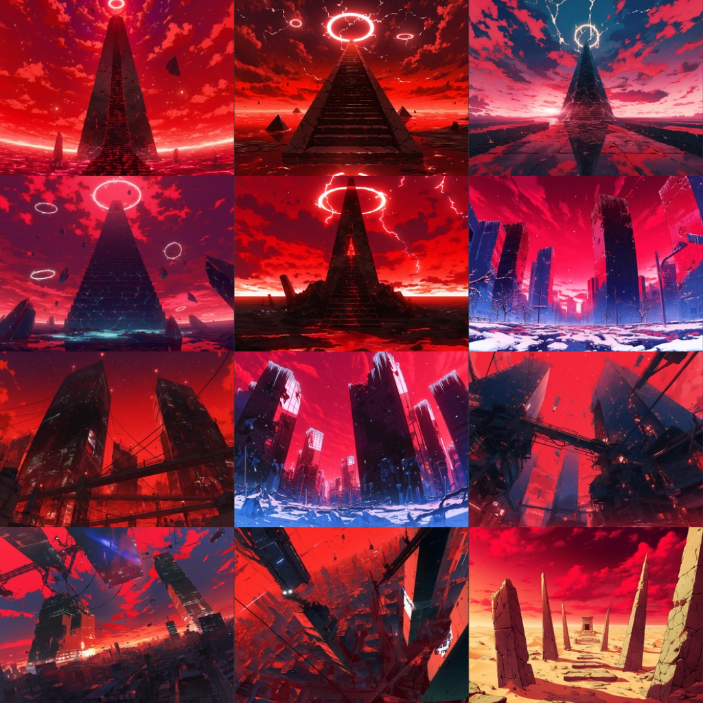 【TRPG背景素材】真紅な空110枚|ファンタジー・施設・風景etc