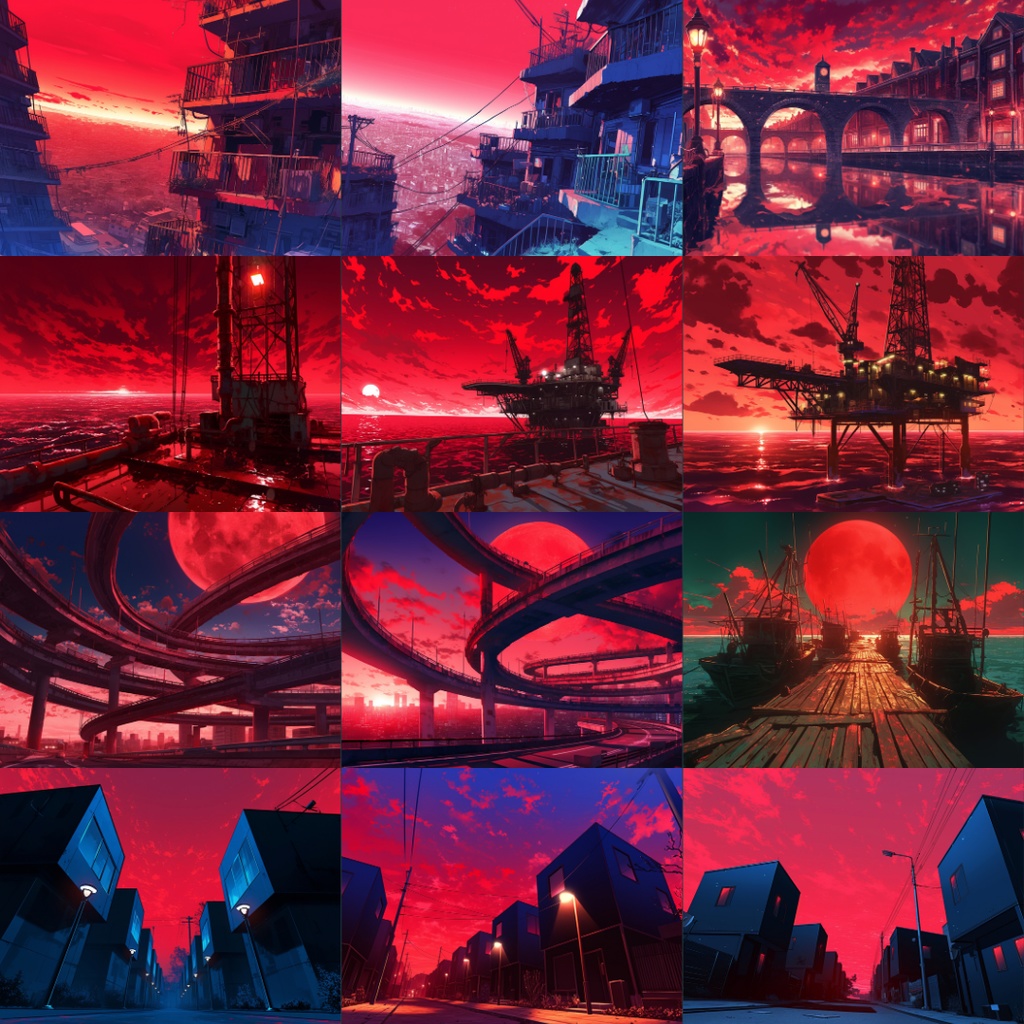 【TRPG背景素材】真紅な空110枚|ファンタジー・施設・風景etc