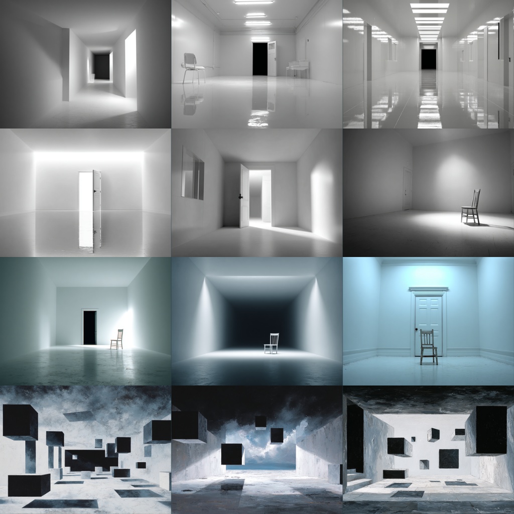 【TRPG背景素材】見知らぬ白い空間_115枚|寝室・収容所・教会・本棚・椅子・ステンドグラス・音楽室・意識の中・白い部屋etc