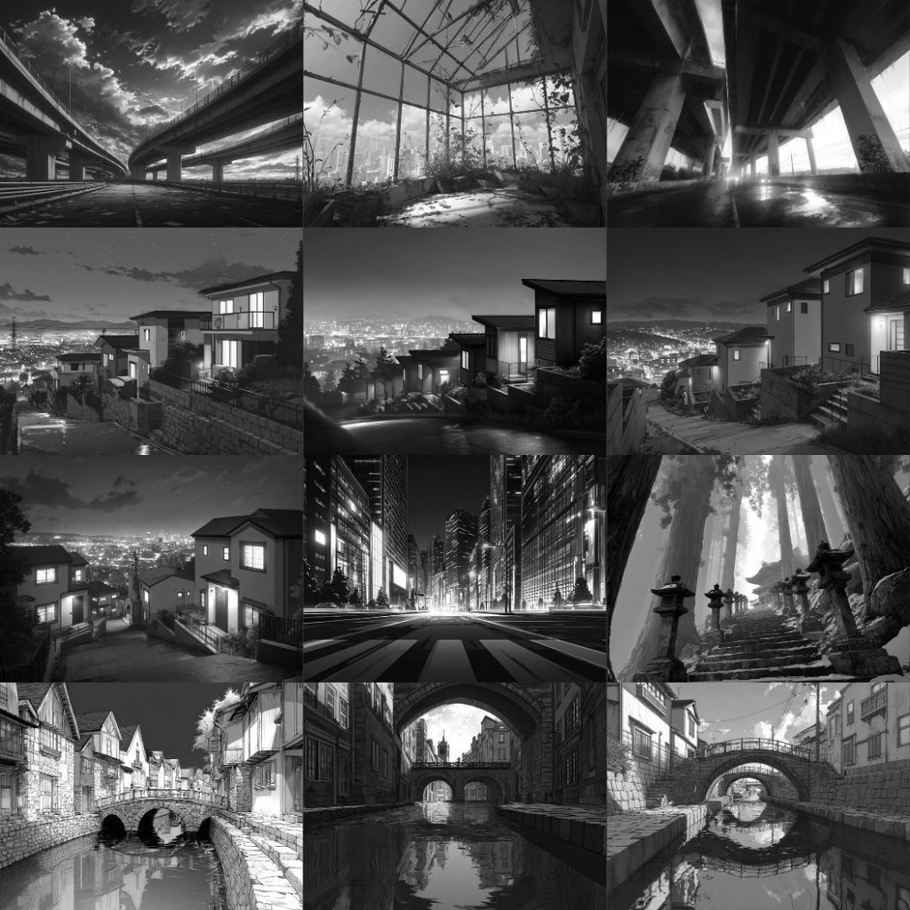 【TRPG背景素材】モノクロ 250枚|風景・施設・ファンタジー・ホラー